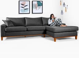 Sofá California 4 Lugares Living Chaise Linho Lado Esquerdo