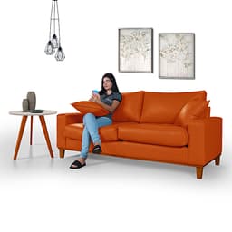 Sofá Living Istambul Em Couro Sintético Courino Essencial Estofados