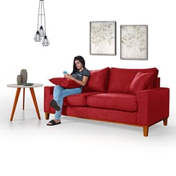 Sofá Living Istambul Em Suede Essencial Estofados