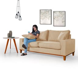 Sofá Living Istambul Em Suede Essencial Estofados