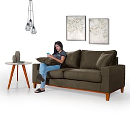 Sofá Living Istambul Em Suede Essencial Estofados