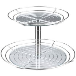 Fruteira Dupla Redonda de Mesa Bancada Aramada Masutti 2 Andares Suporte para Frutas