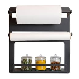 Porta Rolos de Cozinha Preto Papel Toalha Alumínio Condiment