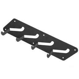 Suporte Cabideiro 4 Ganchos de Parede Preto Roupas Banheiro