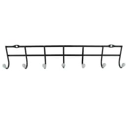 Suporte Cabideiro Multiuso de Parede 7 Ganchos Preto Pendurar Cintos Gravatas Lavanderia