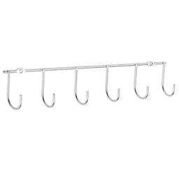 Suporte Porta Xícaras Lateral Cromado 6 Ganchos para Fixação em Móvel ou Parede