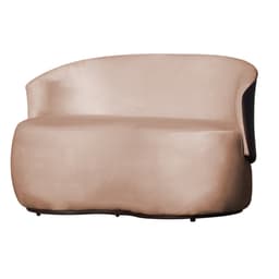 Namoradeira 2 Lugares Orgânica Decorativa Beatriz Veludo Rosa/PU Marrom - Montanaris Decor