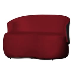 Namoradeira 2 Lugares Orgânica Decorativa Beatriz Veludo Vermelho/PU Marrom - Montanaris Decor