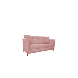 Namoradeira Decorativa Sala Estar Isis 3 Lugares 1,80 Veludo Rosa - Montanaris Decor