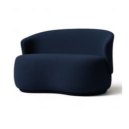 Namoradeira Decorativa Sala Estar Orgânica Beatriz Boucle Azul Marinho - Montanaris Decor