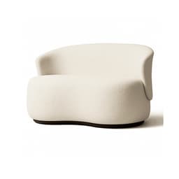 Namoradeira Decorativa Sala Estar Orgânica Beatriz Boucle Bege  - Montanaris Decor