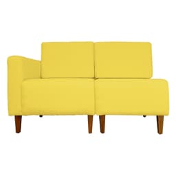 Poltrona Decorativa Alice S/Braça Esquerda Veludo Amarelo - Montanris Decor