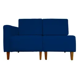 Poltrona Decorativa Alice S/Braça Esquerda Veludo Azul Marinho - Montanris Decor