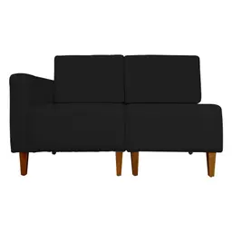 Poltrona Decorativa Alice S/Braça Esquerda Veludo Preto - Montanris Decor