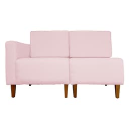 Poltrona Decorativa Alice S/Braça Esquerda Veludo Rosa - Montanris Decor