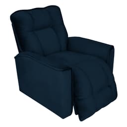 Poltrona do Papai Reclinável Manual Comfort Veludo Azul Marinho - Montanaris Decor