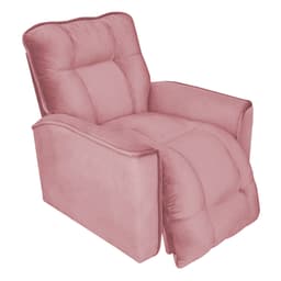 Poltrona do Papai Reclinável Manual Comfort Veludo Rosa - Montanaris Decor