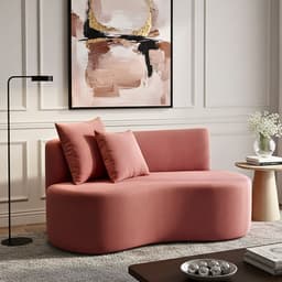 Sofá  Decorativo Curvo Orgânico Nature Gaia Suede Rosa - Montanaris Decor