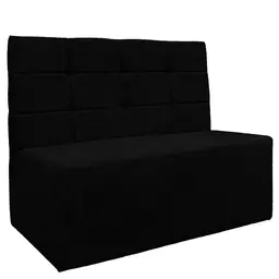 Sofá Canto Alemão Veludo Preto - Montanaris Decor