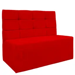 Sofá Canto Alemão Veludo Vermelho - Montanaris Decor