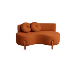 Sofá Decorativo Curvo Orgânico Living Veludo Terracota - Montanaris Decor