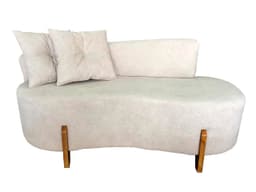 Sofá Orgânico 2 Lugares C/2 Almofadas Curvo Sala Recepção Boucle Bege - Montanaris Decor