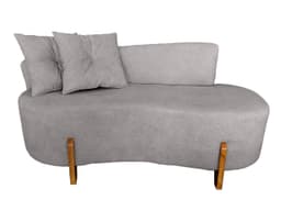Sofá Orgânico 2 Lugares C/2 Almofadas Curvo Sala Recepção Boucle Cinza - Montanaris Decor