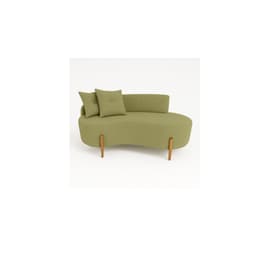 Sofá Orgânico 2 Lugares C/2 Almofadas Curvo Sala Recepção Boucle Verde - Montanaris Decor