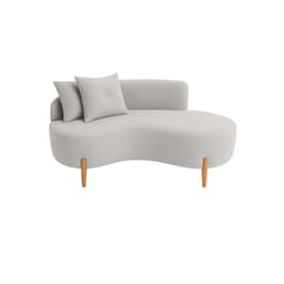 Sofá Orgânico 2 Lugares C/2 Almofadas Curvo Sala Recepção Veludo Cinza - Montanaris Decor
