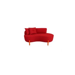 Sofá Orgânico 2 Lugares C/2 Almofadas Curvo Sala Recepção Veludo Vermelho - Montanaris Decor