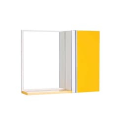 Espelho para Banheiro com Armário Amarelo Barra Vertical