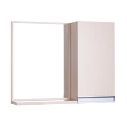 Espelho para Banheiro com Armário Bege Claro Puxador Metal