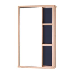 Espelho para Banheiro com Armário Milano Carvalho e Azul Marinho