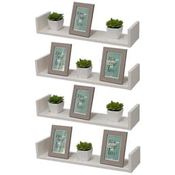 Kit 4 Prateleiras U 60 x 15cm Branca Suporte Invisível