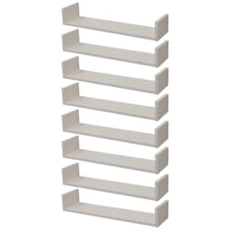 Kit 8 Prateleiras U 60 x 15cm Branca Suporte Invisível
