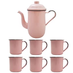 Bule Café Esmaltado 1,25 Litros e 6 Xícaras 70ml Tradicional