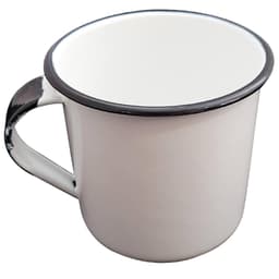 Caneca Esmaltada Xícara de Café Chá 400ml Caneca  Agata Caneca Branca