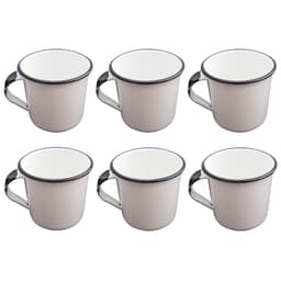 Jogo 6 Xícaras Café Caneca Esmaltada 400ml Caneca de Agata