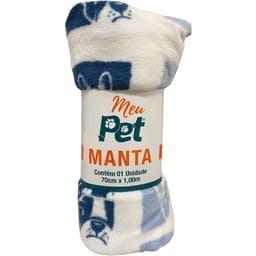 Manta Pet Microfibra 100% Poliéster 70x100cm Branco Dog