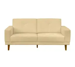 Sofá 03 Lugares Capri 180cm Suede Marfim