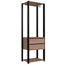 Guarda Roupa Closet 02 Gavetas 183X60cm Preto Montana PRODDY