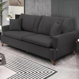 Sofa 3 Lugares 200 cm Eron Linho Grafite Vazzano