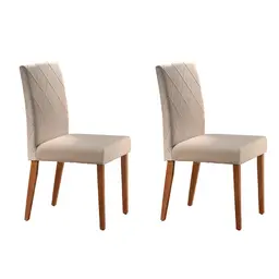 Conjunto com 2 Cadeiras de Jantar Tália I Creme