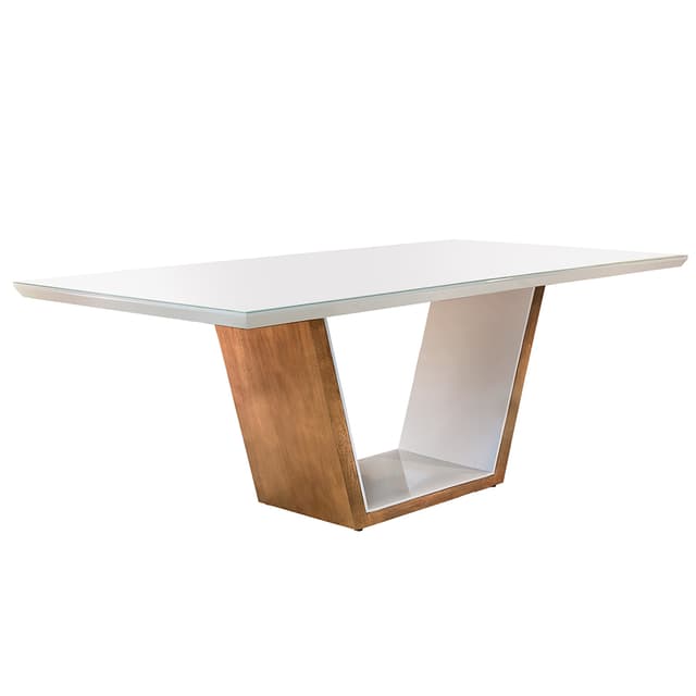 Aumentar 49 % Mesa de Jantar Retangular com Tampo de Vidro Luna Off White e Imbuia 180 cm De: R$ 4.829,99 Por: R$ 2.422,