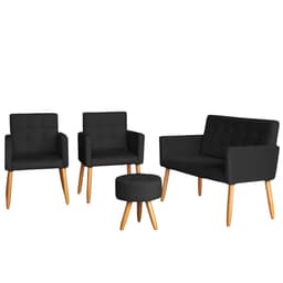 Jogo Sofá 2 Lugares com 2 Poltronas para Recepção Resistente MOBLAN decor