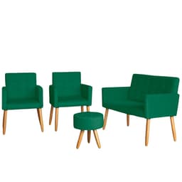 Jogo Sofá 2 Lugares com 2 Poltronas para Recepção Resistente MOBLAN decor