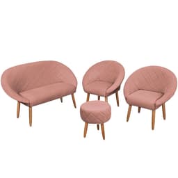 Kit Recepção Sofá com 2 Poltronas Para Sala de Estar Luxo MOBLAN decor