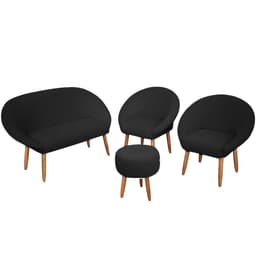 Kit Recepção Sofá com 2 Poltronas Para Sala de Estar Luxo MOBLAN decor