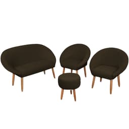 Kit Recepção Sofá com 2 Poltronas Para Sala de Estar Luxo MOBLAN decor