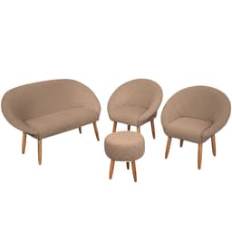 Kit Recepção Sofá com 2 Poltronas Para Sala de Estar Luxo MOBLAN decor